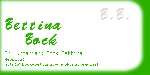 bettina bock business card